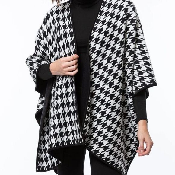 Tyler Boe Accessories - TYLER BOE HOUNDSTOOTH DOUBLE SIDED WRAP BLACK